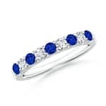 2.5mm aaaa blue sapphire white gold ring