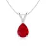 8x6mm aaa ruby white gold pendant
